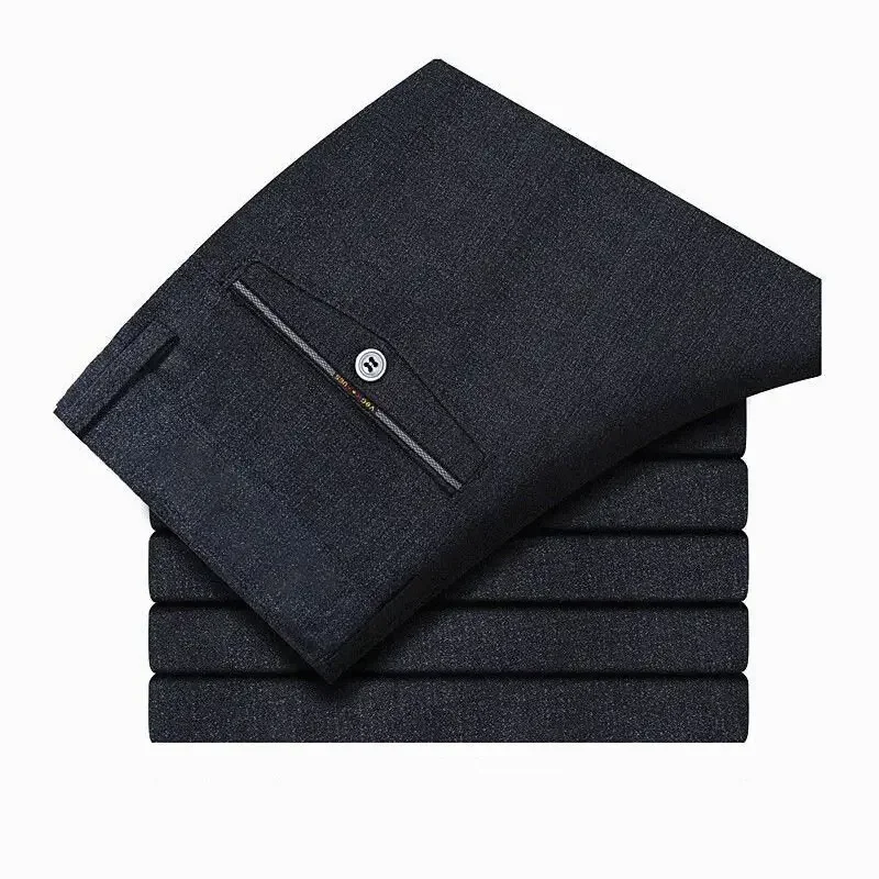 

Mens Formal Dress Pants Business Casual Pants Loose Straight Pants Father's Suit Pants Polyester Trousers