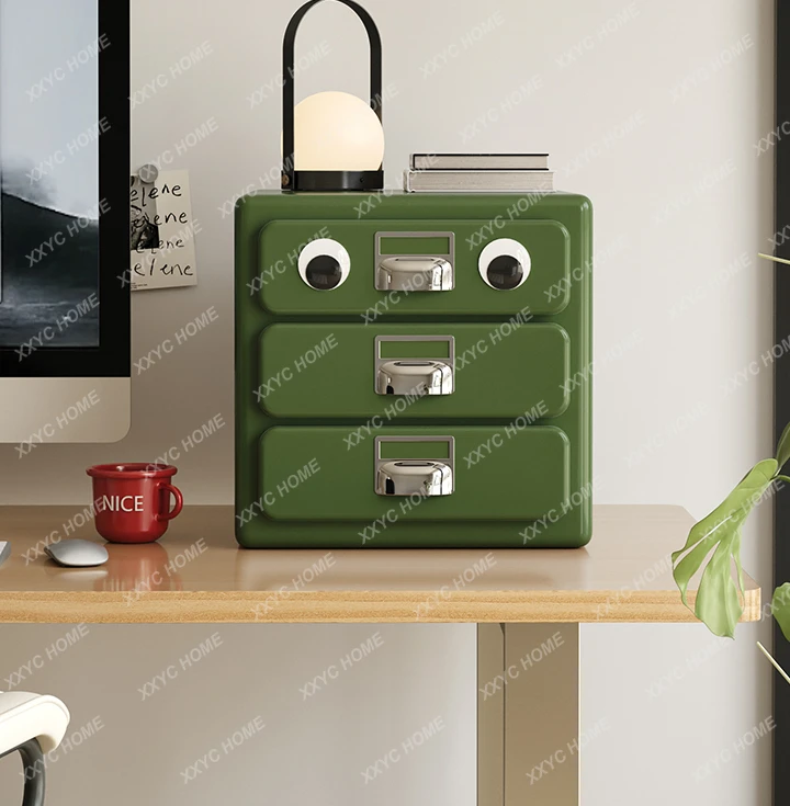 

File Cabinet Bedroom and Household Metal Three-Bucket Cabinet Desk Storage Locker