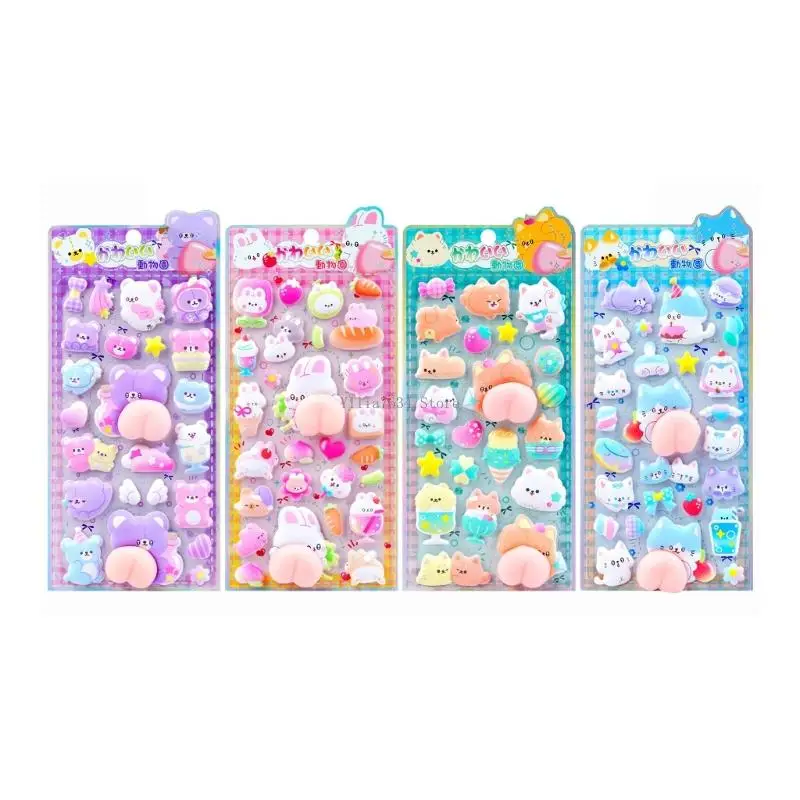 

Милая 3D наклейка, мультяшная наклейка, крошечная наклейка ручной работы, многоразовые крошечные нашивки для бутылки с водой,