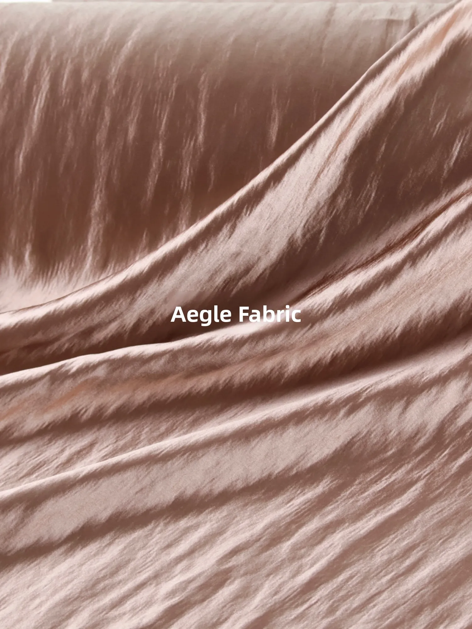 

Breathable Glossy Champagne Khaki Water Ripple Satin Polyester Cotton Acetate Fabric Dr Gown Material Handmade DIY Decor