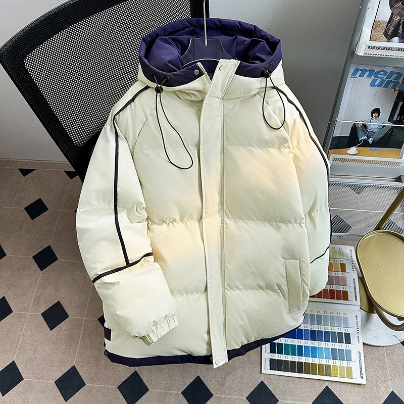

2025 Winter new style Men's Thicken Warm fashion Parka Jackets Men's Casual Coats Hooded Windbreak Cotton Padded Down Jacket