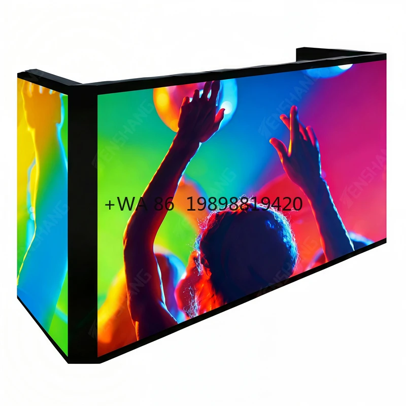 Display Foldable LED DJ Booth Screen with 4 Universal Wheels Flight Case APP Control for Clubs Concerts Worldwide