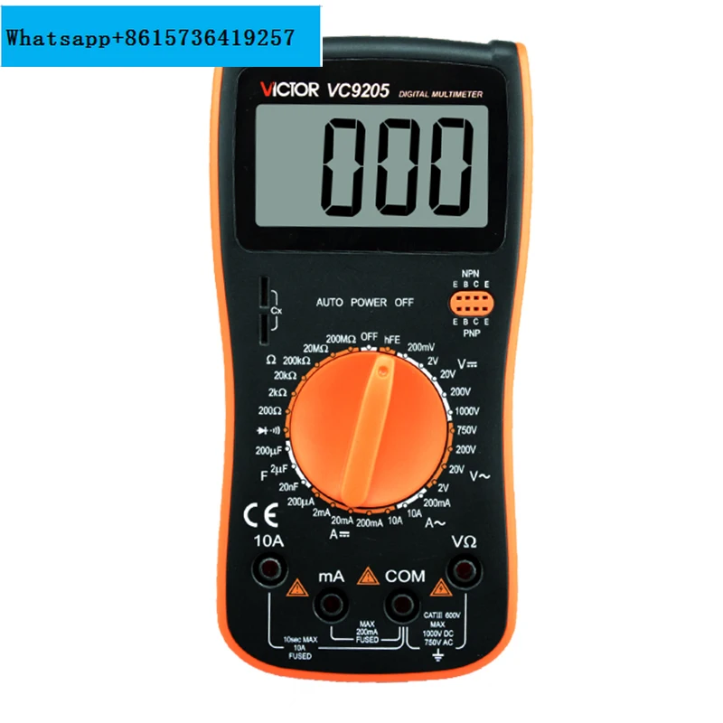 

VC9205 Digital Multimeter Pocket Automatic Anti Burn Multi functional Digital Display Universal Meter