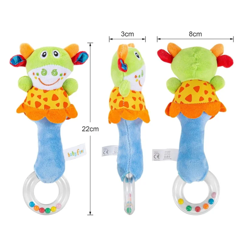 4-pak miękkich grzechotek dla niemowląt - zabawki do rozwoju sensorycznego dla niemowląt - urocze pluszowe dzwoneczki - idealny prezent dla dziecka