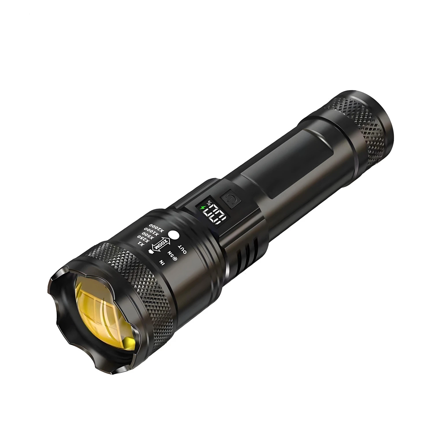 ABS Aluminum Body 15.6*3.8*3cm Zoomable Flashlight 1500mAh Battery ABS And Aluminum Alloy Strobe Strong Weak Modes