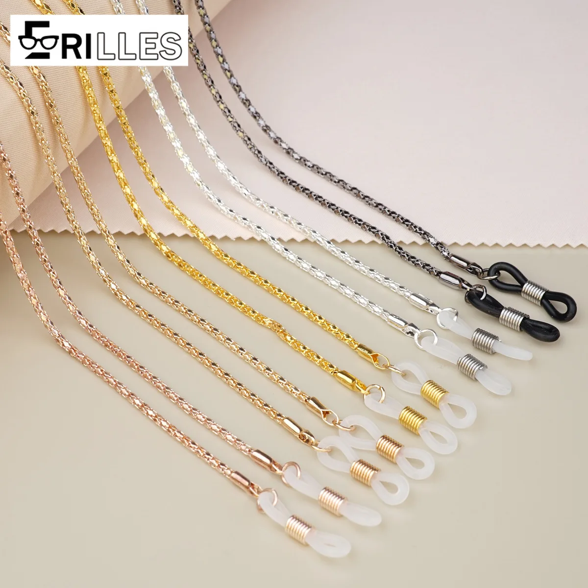 Luxury Gold-Plated Eyewear Necklace, Adjustable Hollow Chain - Secure Holder for Glasses/Sunglasses, Fashion Accessory Gift
