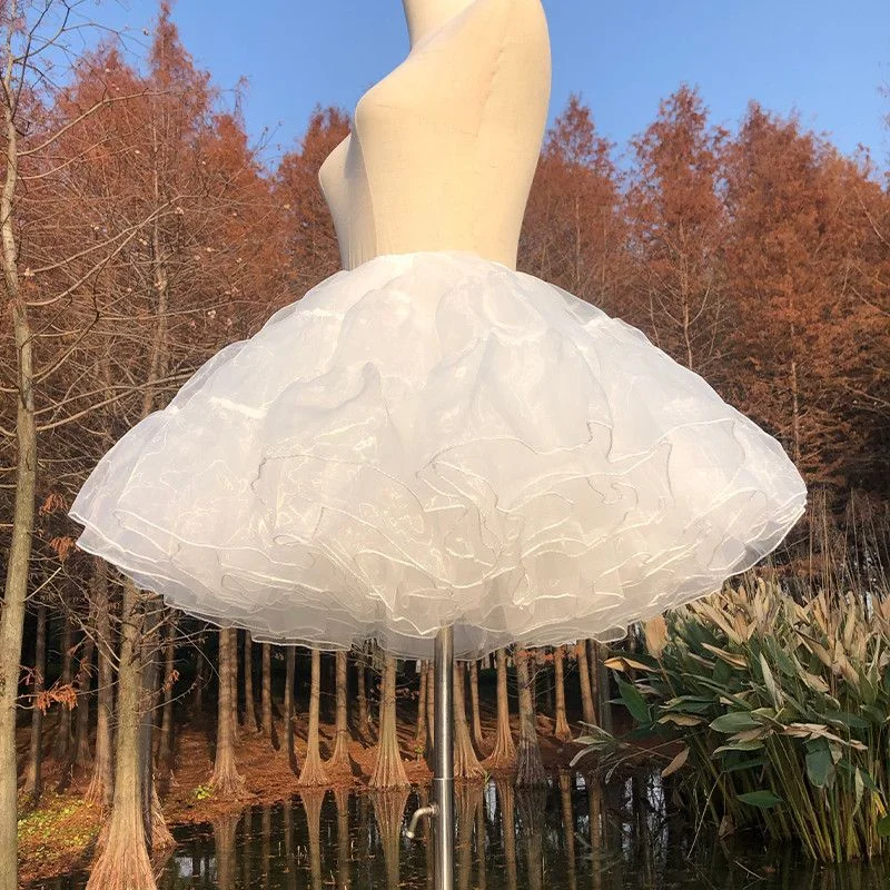 Tulle Petticoat for A Line Ball Gown Wedding Dress 4 Layers No Hoop Bridal Wedding Accessories Short Petticoats Underskirt image 6