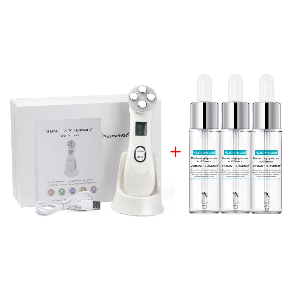 Hyaluronic Acid Face Serum Anti Aging Shrink Pore Skin Whitening Moisturizing Essence Face Cream Dry with RF Skin Care Machines