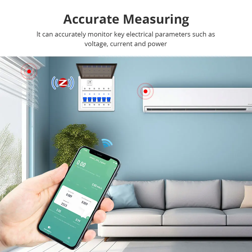 Yagusmart Tuya Zigbee WiFi Smart Home Electric Energy Meter Power Consumption Meter Sensor Zigbee2MQTT Measure Alarm Smart Life