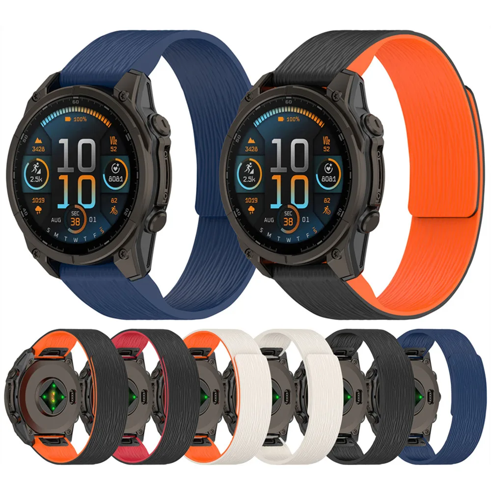 

Универсальный двухцветный мягкий магнитный ремешок для часов Garmin fenix 8 8Pro 7 7S 7X 6 6S 5S, 20 мм