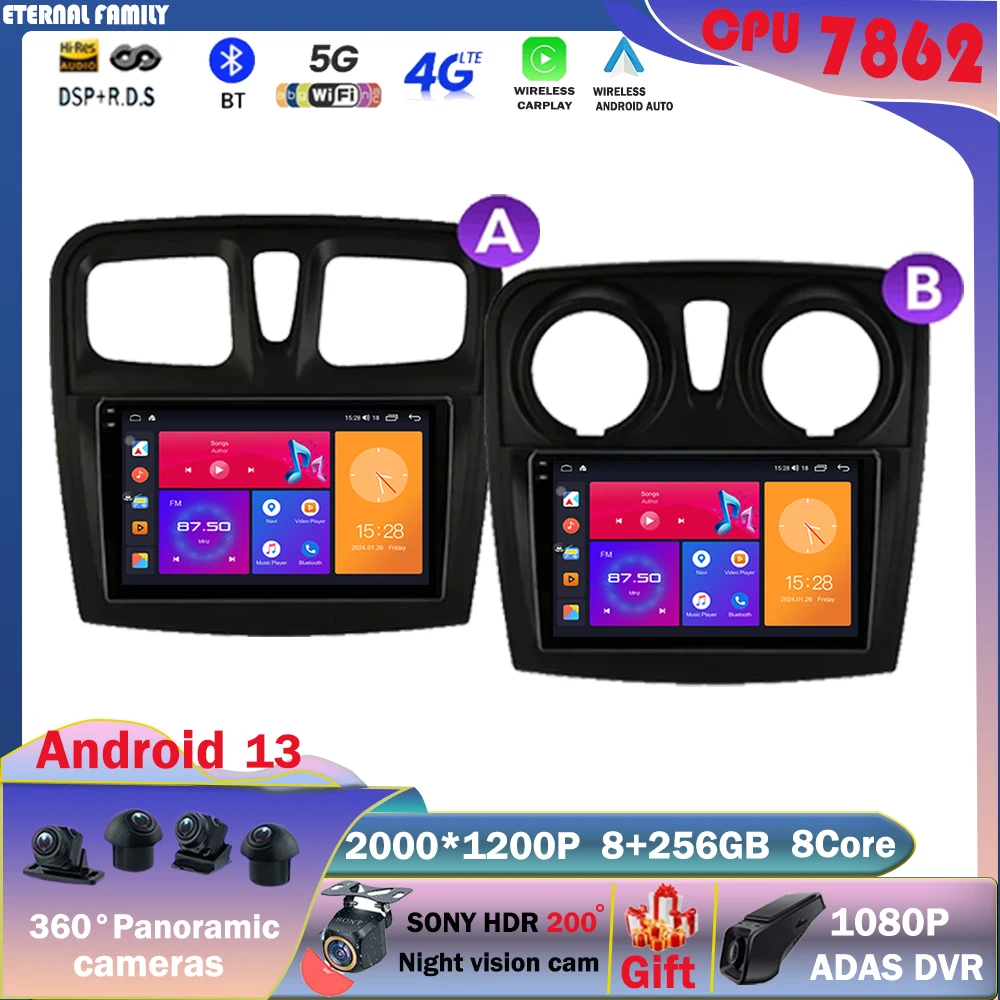 

Android 13 Carplay Auto Car Radio For Renault Logan 2 Sandero 2 2012-2019 Multimedia Video Player GPS Stereo 2 Din DVD Head Unit