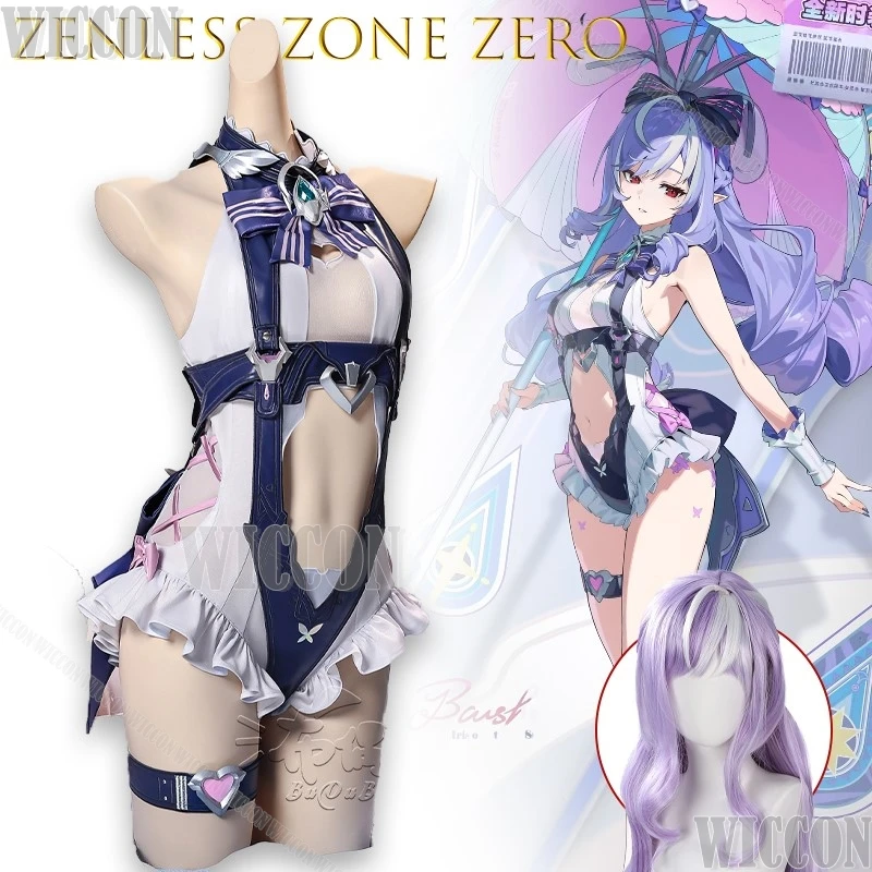 Disfraz de Zenless Zone Zero Vivian, uniforme de Cosplay, peluca de Anime, fiesta de Halloween, mascarada, traje de baño para mujer, traje de Festival de verano