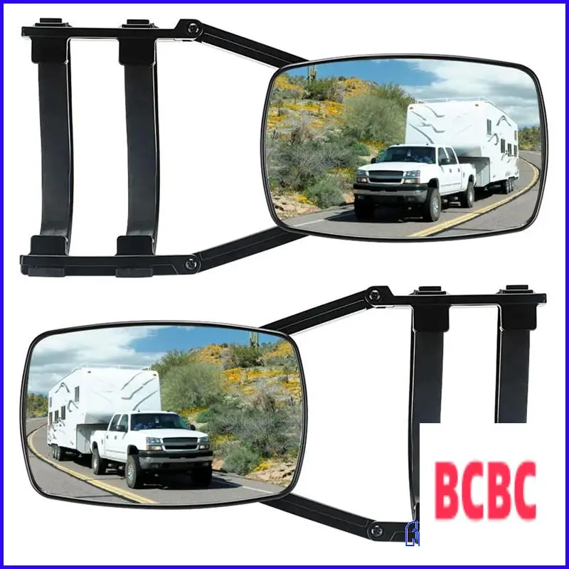 

BB-Clip-On Towing Mirrors Extended Mirrors For Towing 360° Rotation Adjustable Towing Mirror, Black 2PCS