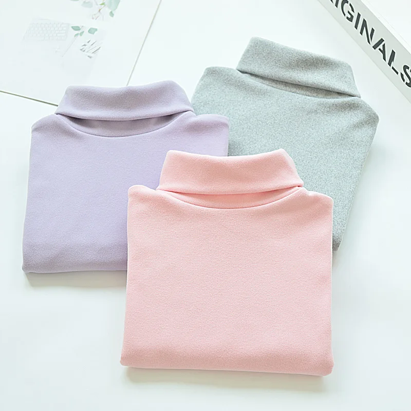 Girls' Bottoming Shirt Autumn and Winter New Turtleneck Inner Top Children