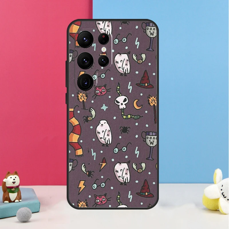 Cartoon Owl Collage Cover For Samsung Galaxy S20 FE S21 S22 S23 Ultra Note 20 S8 S9 S10 Note 10 Plus Case