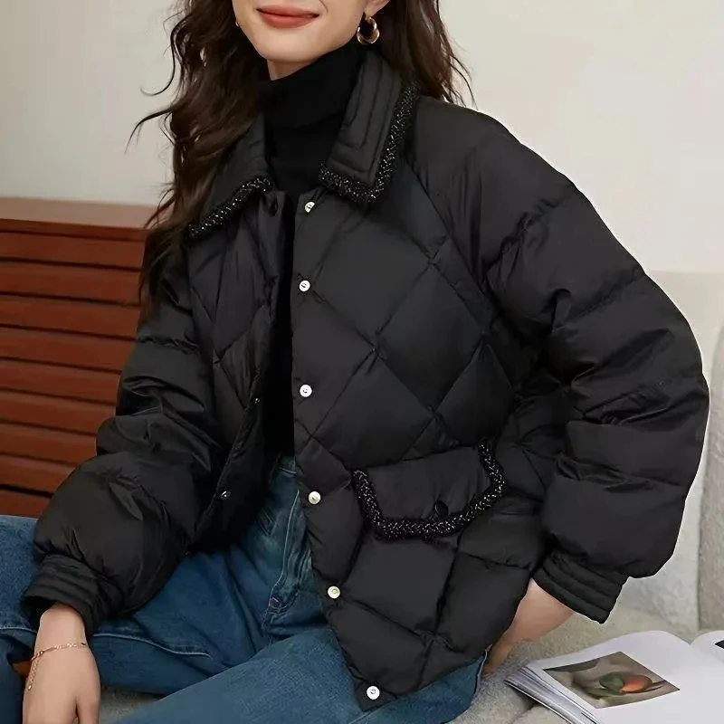 Cappotto invernale trapuntato Jaet ort in cotone slim fit da donna Capispalla leggero e caldo Pendolarismo Sle Thiened 2025 Nuovo Arr...