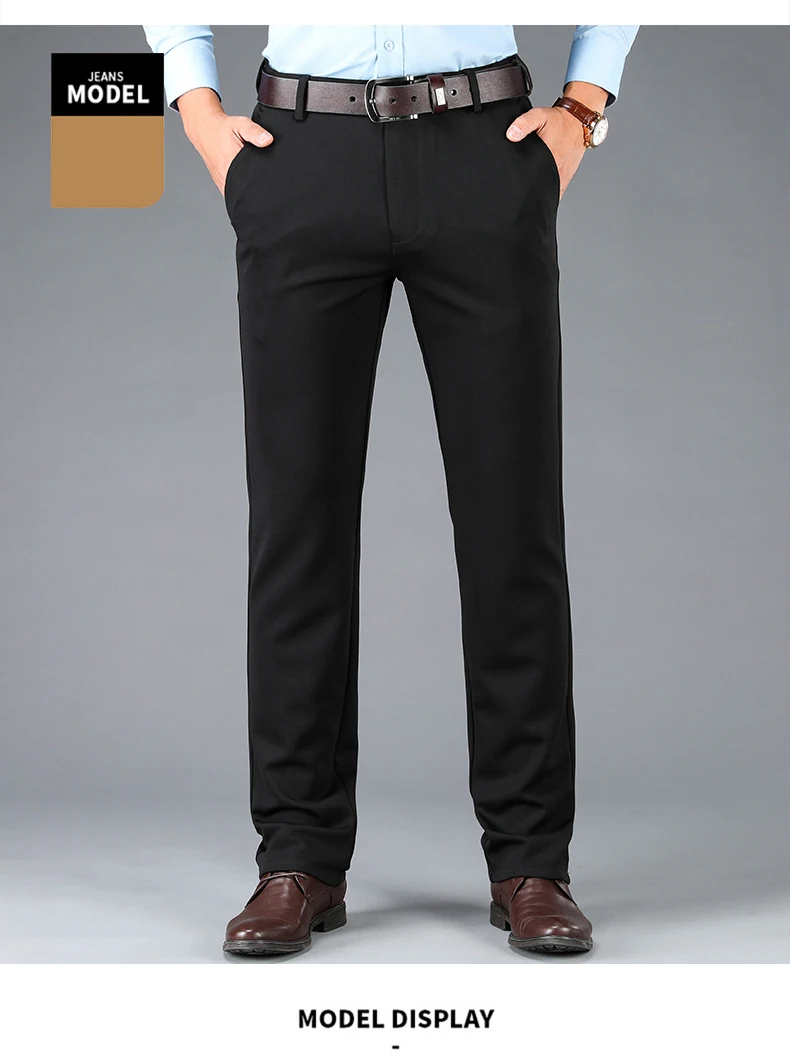 Frühling Herbst männer Casual Business Anzug Hosen Sport Stretch Anzug Hosen Männliche Hosen Große Größe Lose Gerade Kleid Hosen – Detail 4