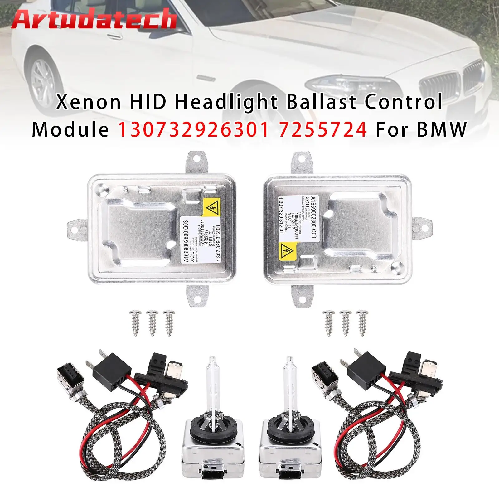 

Artudatech Xenon HID Headlight Ballast Control Module 130732926301 7255724 For BMW 63117356250 7356250