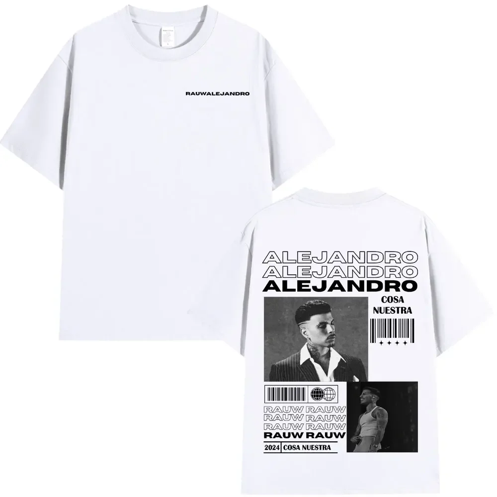 Singer Rauw Alejandro Cosa Nuestra T-shirt Mens Women Vintage Fashion Short Sleeve T Shirt 100% Cotton Casual Oversized T-Shirts image 4