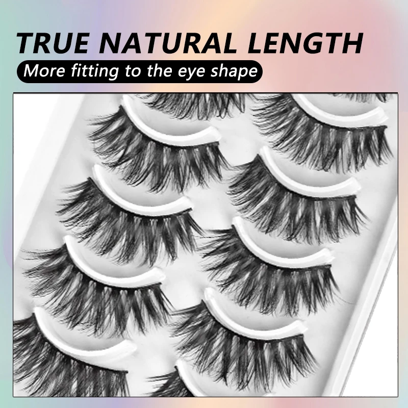 Devoser vice 10 pairs russische streifen wimpern 6d super flauschige imitat nerz wimpern natürliche falsche wimpern 3d wispy wimpern verlängerung