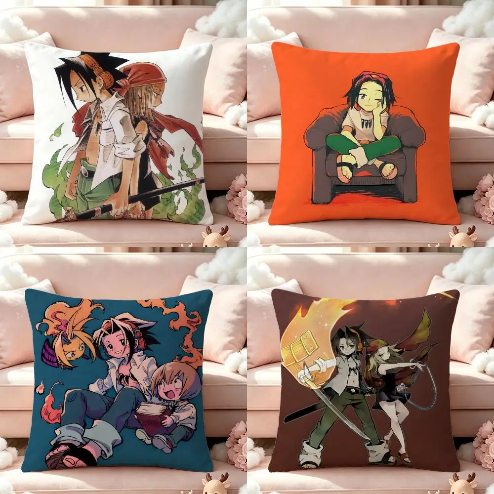 Anime Shaman KingS Cushion Cover Pillow Short Plush Pillow Cute Simple Style For Living Room Bedroom Birthday Gift