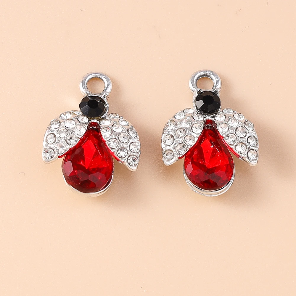 10 Stück 19*14mm wunderschöne Anhänger mit CZ-Kristall-Bienenmotiv für baumelnde Ohrringe, Halsketten, DIY-Schmuckherstellung, Zubehör – Detail 5