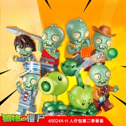 8pcs Building Block Set Plants Vs. Zombies Peashooter Zombie Rocker Assembles Model Boy Assembles Toys for Kids Christmas Gifts