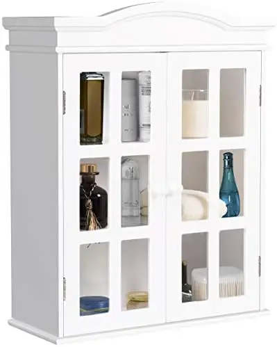 

Wall Mounted Cabinet, Collection Cupboard, with Adjustable , Two Elegant and Delicate Acrylic Doors, Ideal for Kitchen, Dining