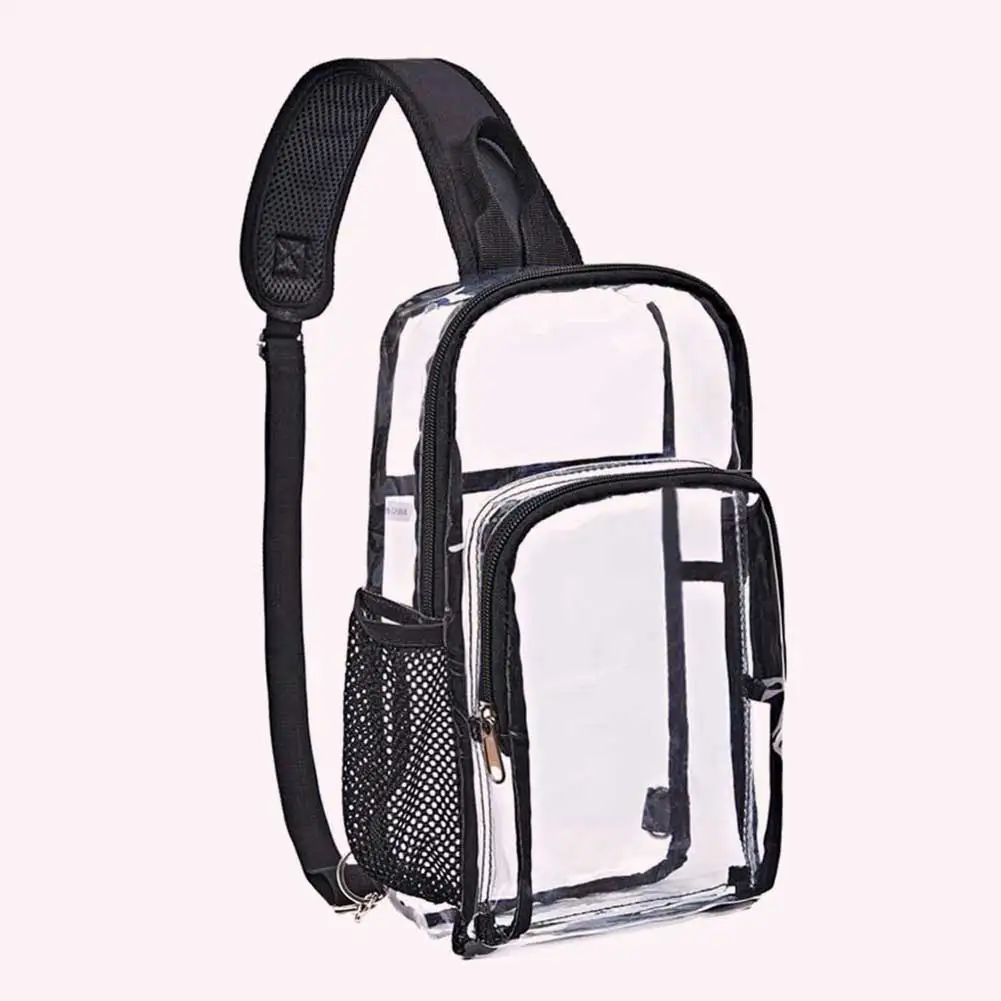 

Transparent PVC Women Messenger Bags Stadium Approved Female Sling Chest Pack Fashion Waterproof Portable for Weekend Vacation