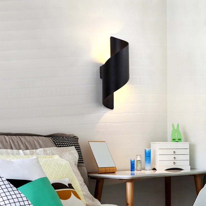 Lâmpada de parede led espiral design10w interior ao ar livre luzes parede moderna nordic arandela à prova dwaterproof água luz parede interior decoração casa