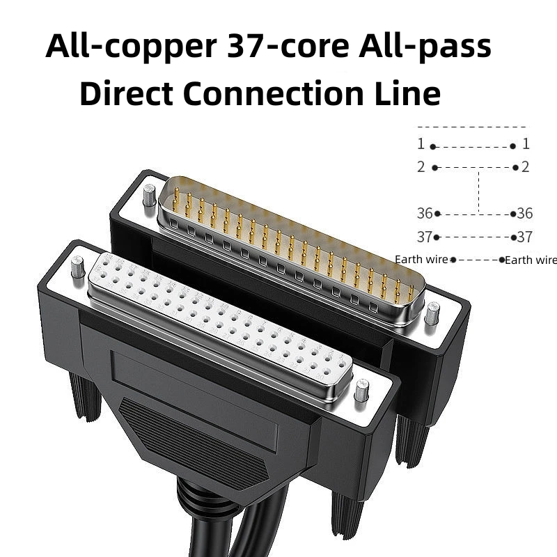 Pure Copper DB37 Extension Cable Male To Male To Female 37-pin Cable Parallel Port Cable Serial Computer Printer Data Cable