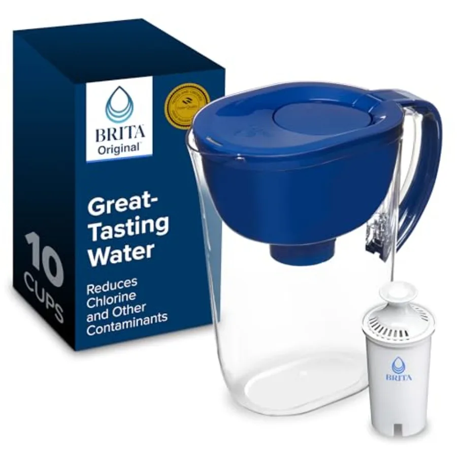 

Large Water Filter Pitcher for Tap and Drinking Water with SmartLight Change Indicator Includes 1 Standard Filter BPA-Free Last