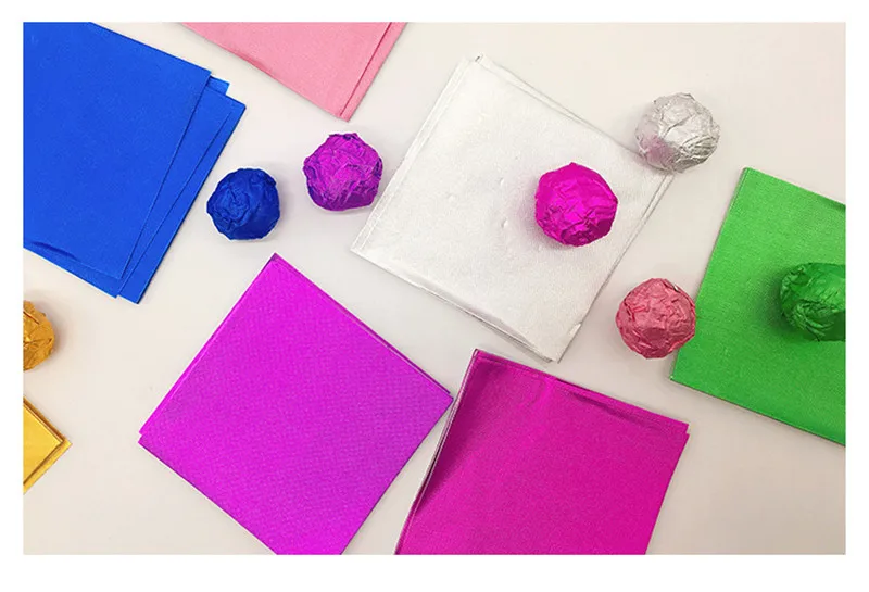 100 Stück 10x10cm quadratische Aluminiumfolie für Süßigkeiten, Schokolade, Tee, Sesam, Pillen, Geschenkverpackungen und Partybedarf – Detail 8