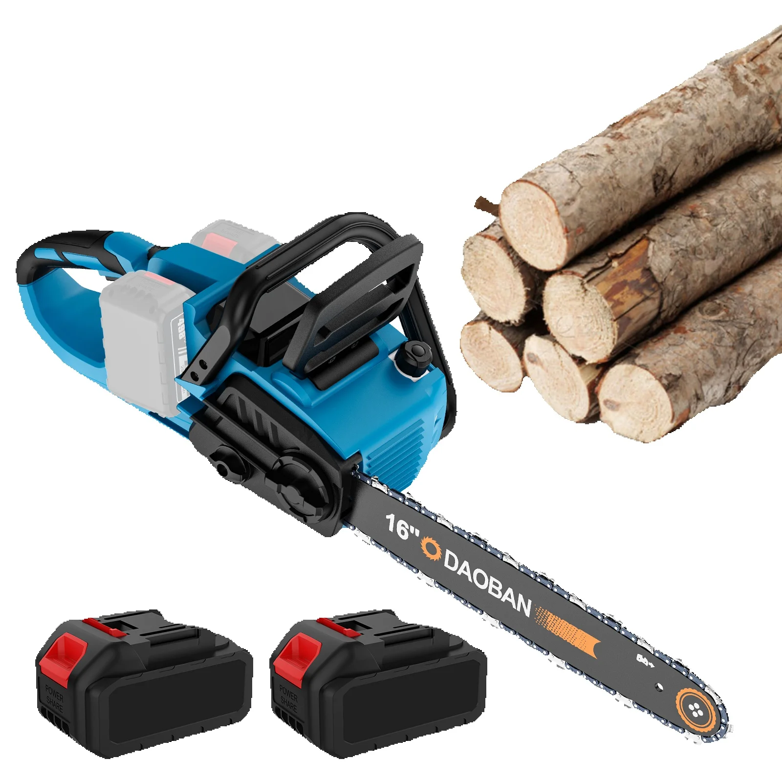 12 Zoll / 16 Zoll Bürstenlose Akku-Handkettensäge für Holzarbeiten und Gartenarbeiten, Kompatibel mit Makita 18V Akku