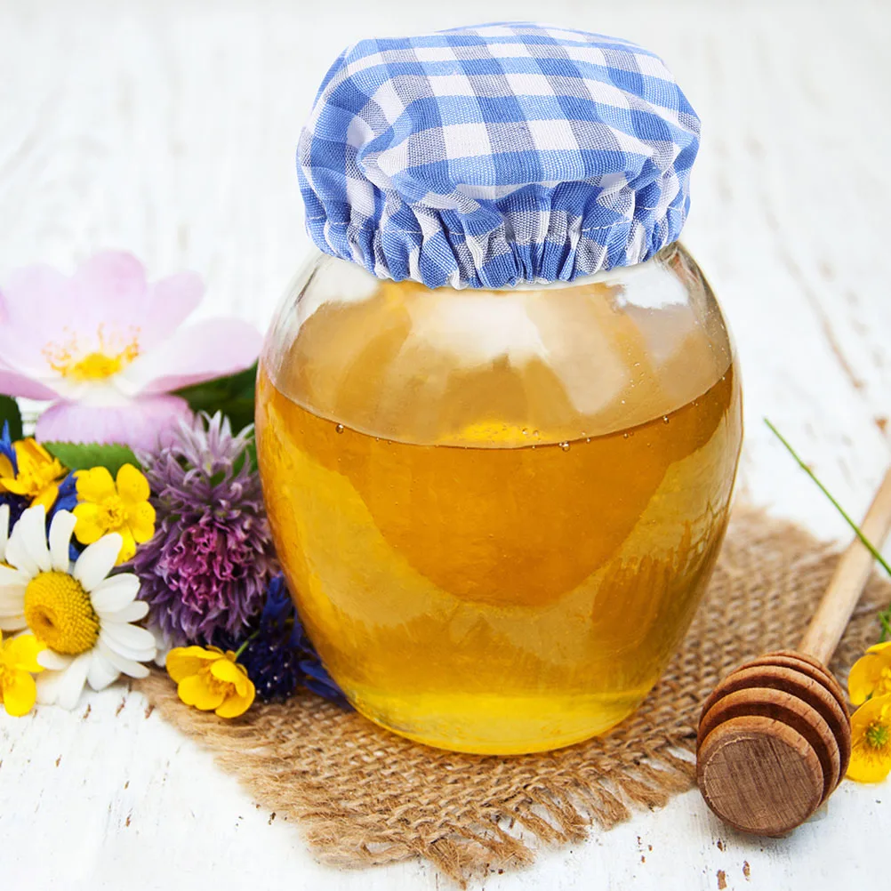 5 قطعة جرة العجين المخمر يغطي قابلة لإعادة الاستخدام القماش الزجاج جرة غطاء الخبز التخمير غطاء المطبخ واسعة الفم تعليب تخزين قبعات #6