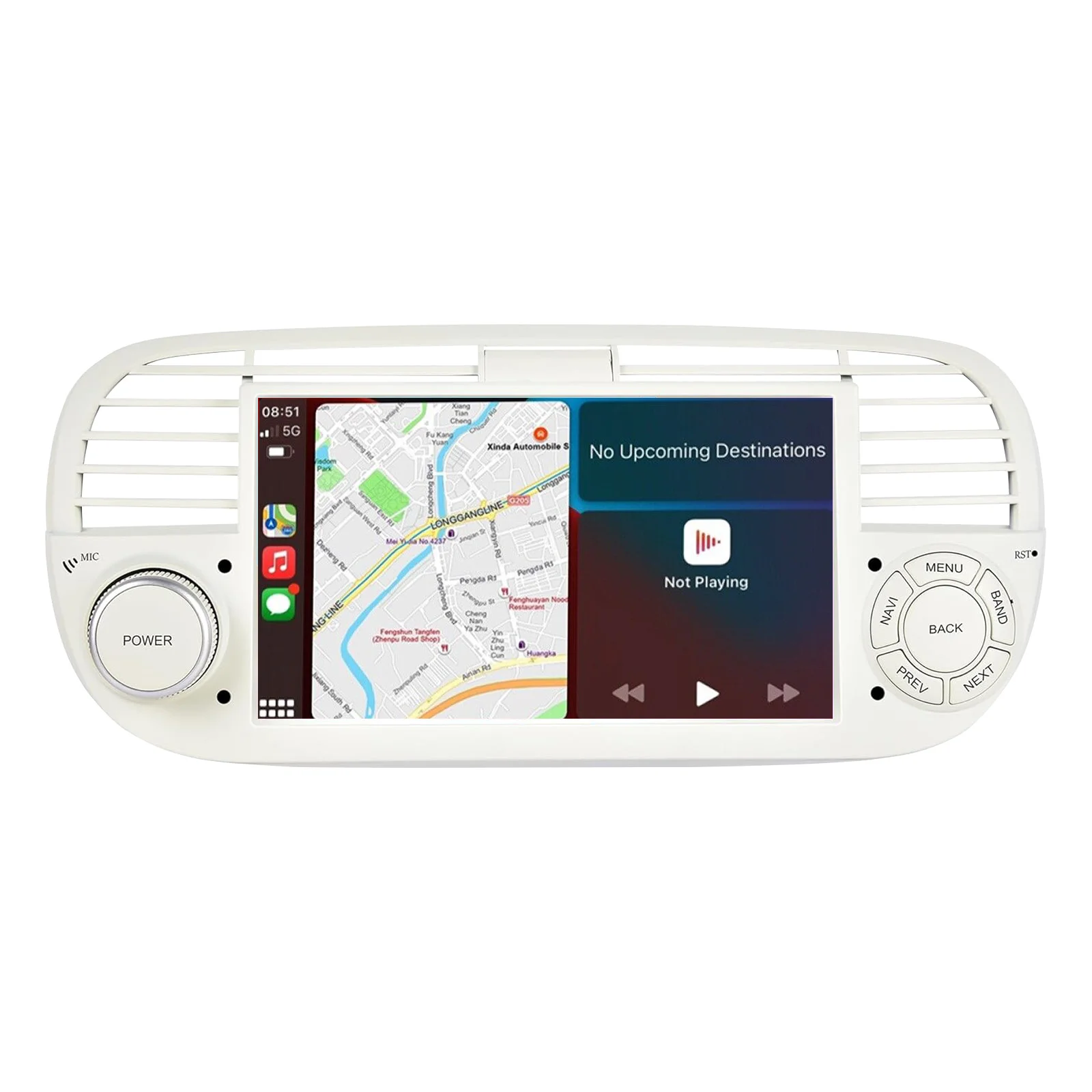 ESSGOO 7" 4+64G Wireless Carplay Android 15 Autoradio für Fiat Abarth 500 2007-2015 Android Auto GPS Navi Wifi BT RDS SWC