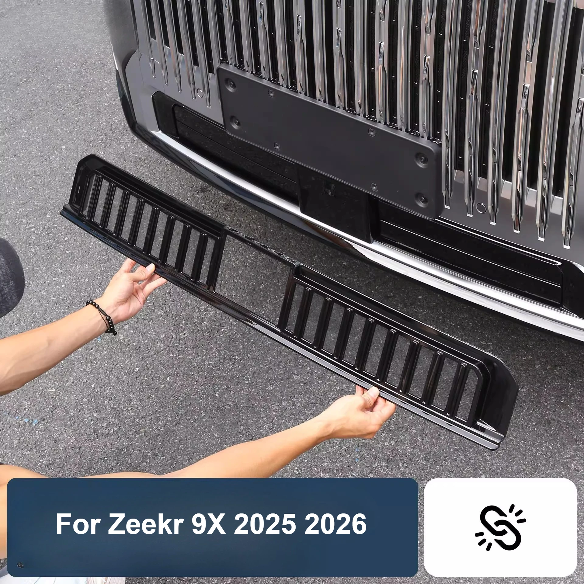 

Для Zeekr 9X 2025 передняя решетка, защита от насекомых, сетка из нержавеющей стали, верхняя и нижняя решетка, защитная сетка, аксессуары для модификации
