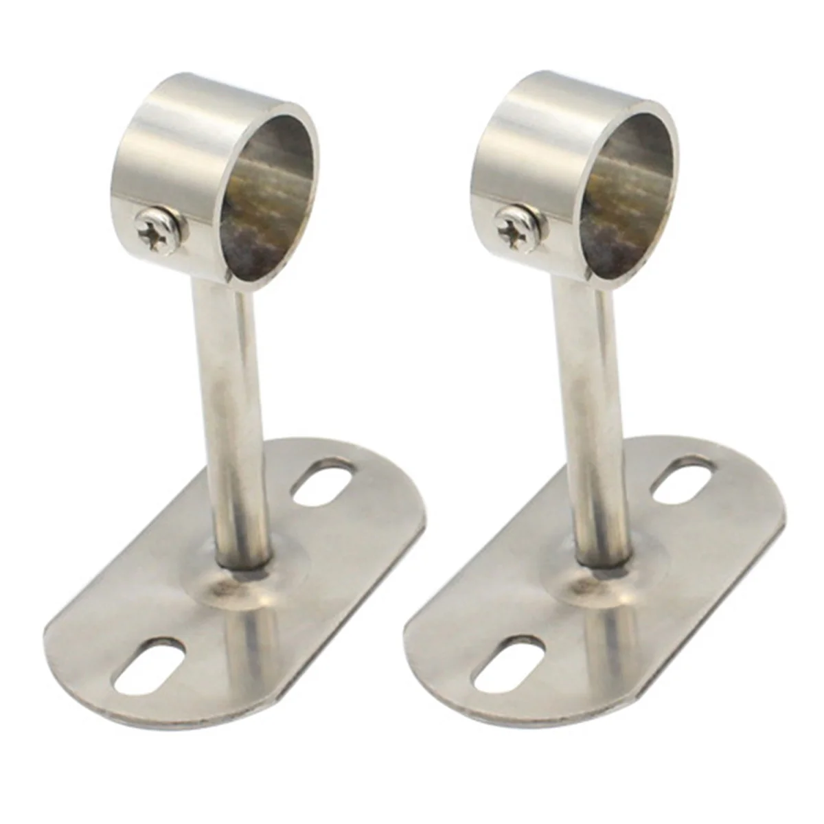 

2pcs Balcony Curtain Rod Brackets Stainless Steel Heavy Duty Closet Rod Support Ceiling Mount Shower Hardware Accessories