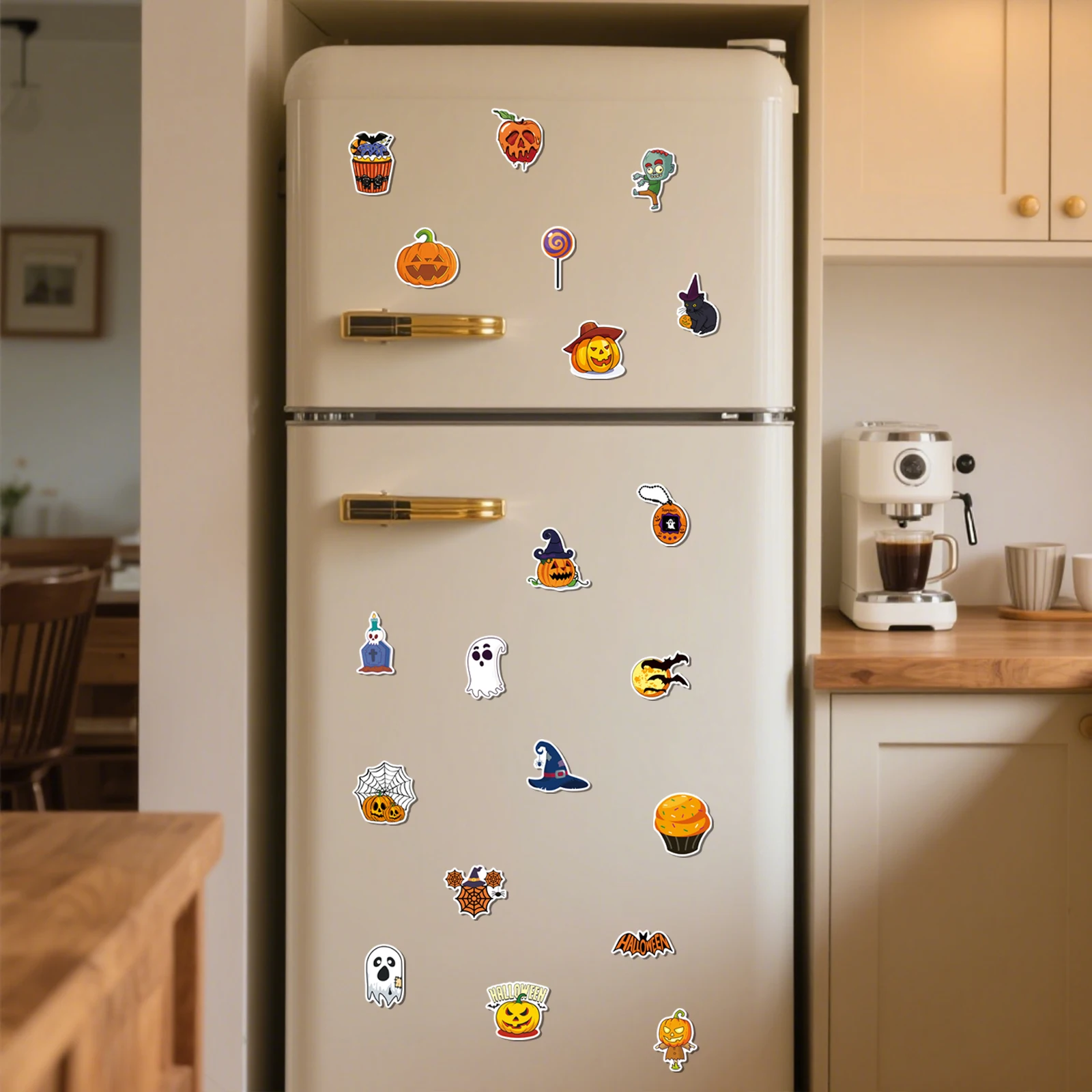 

20 Pcs Funny Halloween Style Fridge Magnet Cartoon Baby Toddler Kids Toys Wood Whiteboard Magnets for Toddlers