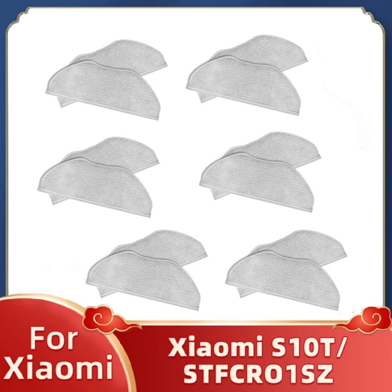 12PCS Mop Cloth For Xiaomi Robot Vacuum S10T STFCR01SZ Replacement Parts Accessories Washable Mop Pad
