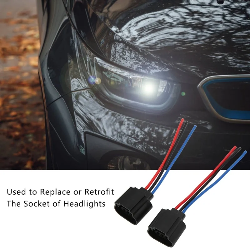 H13 Female Socket 4AWG Wiring Harness Connector Replacement For Headlight Headlamp Lamps Bulbs