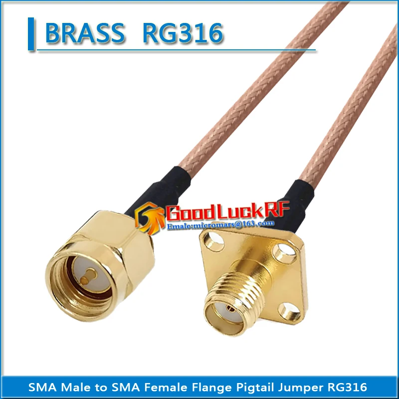 

High-quality SMA Male to SMA Female 4 hole Flange Pigtail Jumper RG316 extend Cable low loss