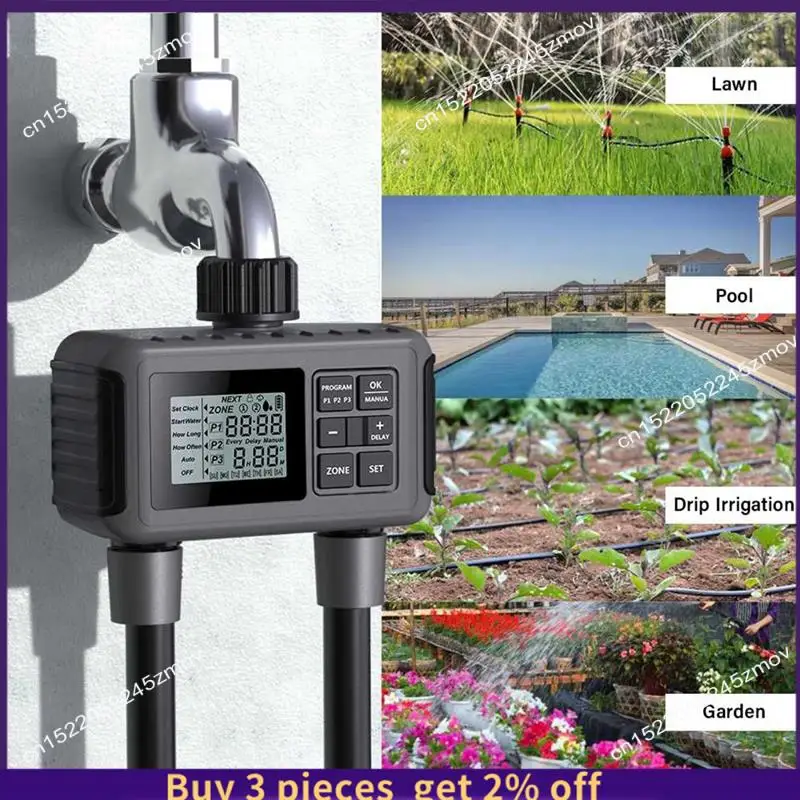 

COME 1 PCS Digital Automatic Irrigation Watering Timer Plastic Black For Lawn Gardening Pool EU Plug