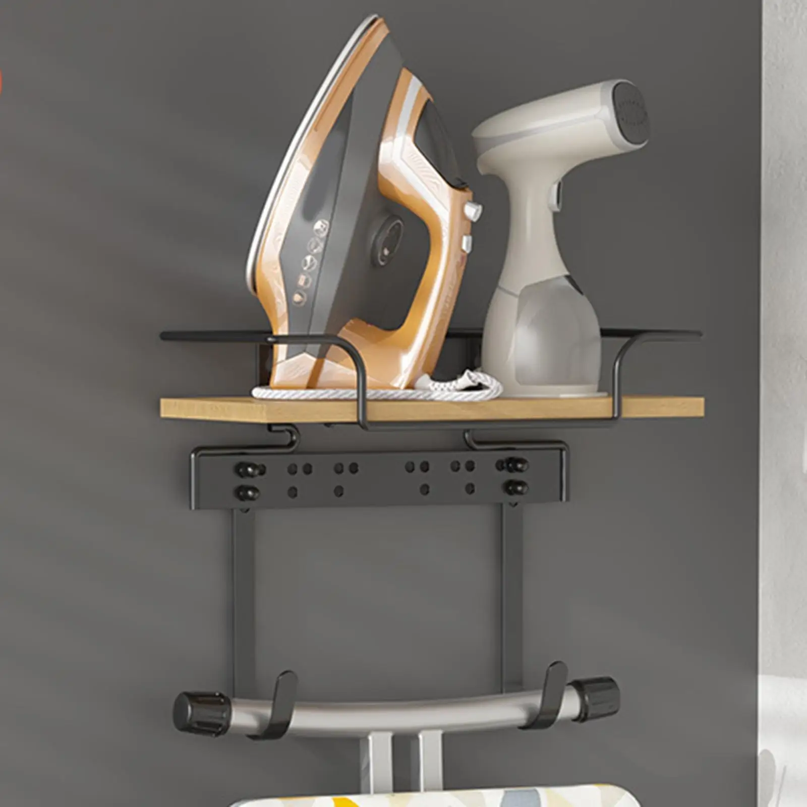 Ironing Board Rack Carbon Steel Electric Iron Hanger for Home Hotel Bathroom