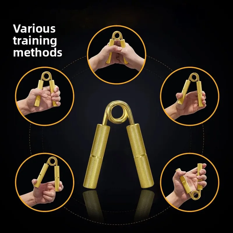 Gold Heavy‑duty Aluminum Handle Grip Strength Trainer Enhanced Version Hand Rehabilitation Muscle Workout Fitness Training Tool