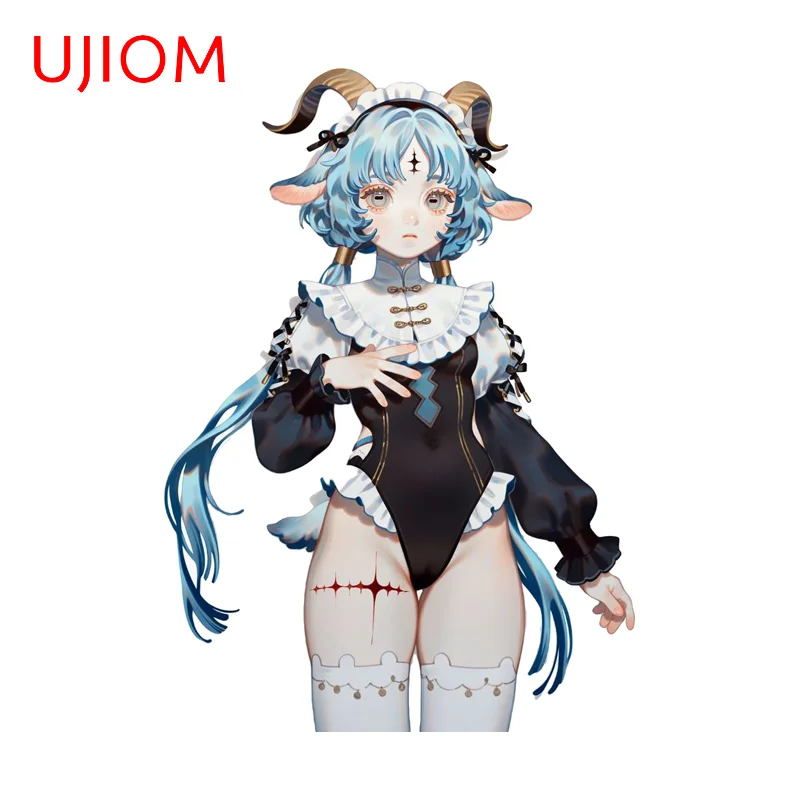 UJIOM Eye-catching Maid Succubus Furry Girl Wall Stickers Interesting Refrigerator Aquaflask Decal Waterproof Vinyl Home Decor