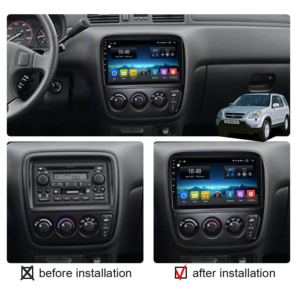 8G 256G Car Radio Android Carplay For Honda CRV CR-V 1997 -2001 Multimedia Player GPS Navigation 2din Stereo Autoradio Head Unit