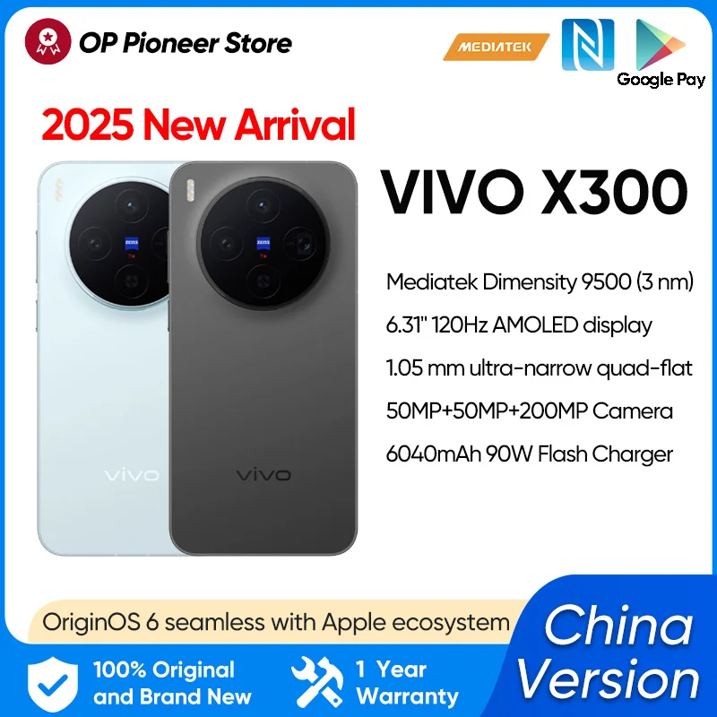 yZ[z Vivo X300 5G X}[gtH MediaTek Dimensity 9500 6.31C` 120Hz 200MP OIS 6040mAh 90W X[p[`[WΉ NFC