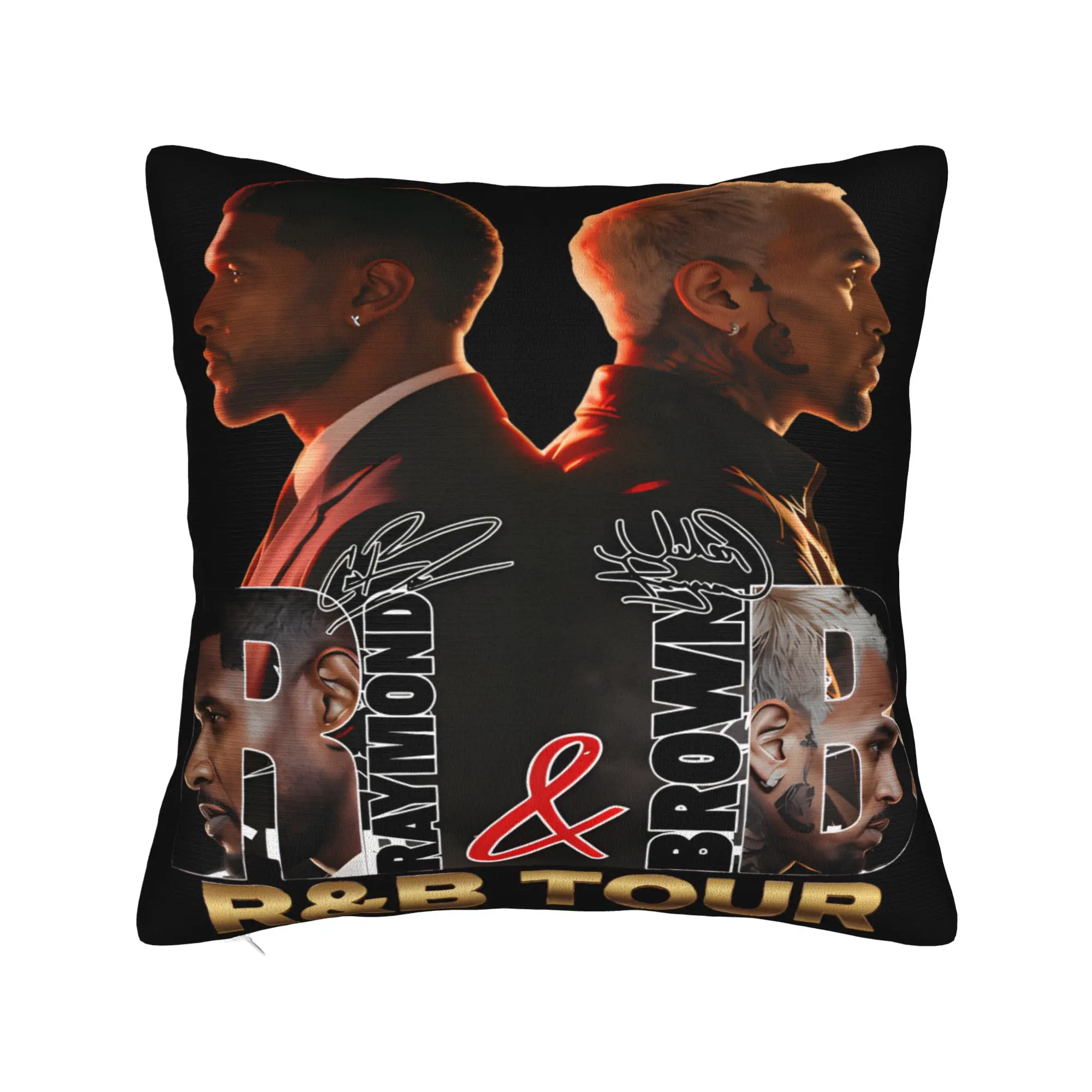 Chris Brown Usher R&B Tour 2026 Pillow Covers Accessories Soft Cushion Cover Decorative  Pillow Case Cover Home Multiple Sizes