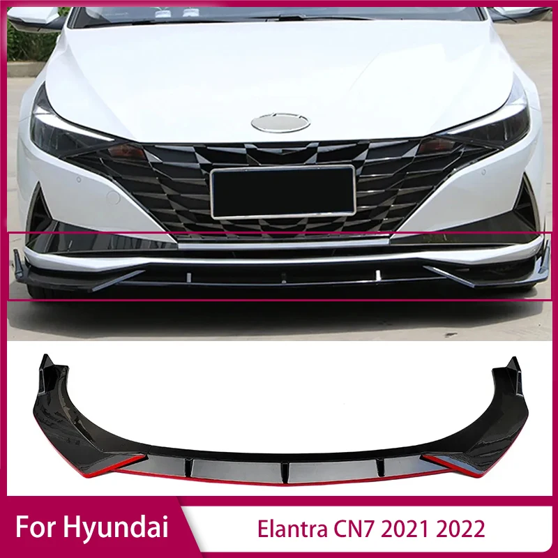 

Front Bumper Splitter Lip Spoiler For Hyundai Elantra CN7 2021 2022 Diffuser Guard Body Kit Tuning Exterior Accessories